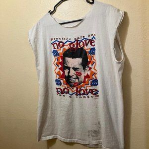 Vintage Balzout '91 'No Glove No Love' Cut Off Thrashed Single Stitch T-Shirt XL